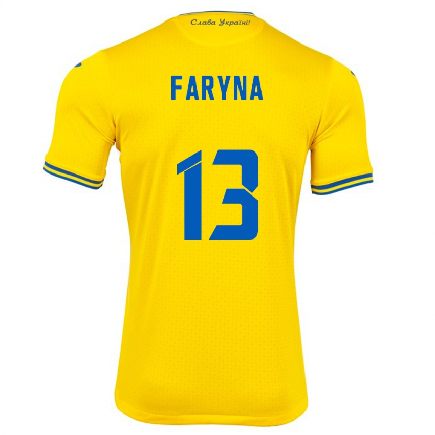 Kinder Ukraine Maryan Faryna #13 Gelb Heimtrikot Trikot 24-26 T-Shirt Schweiz