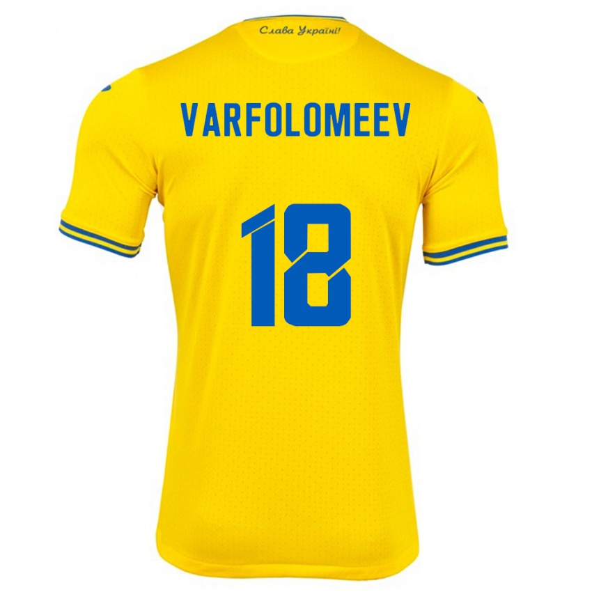 Kinder Ukraine Ivan Varfolomeev #18 Gelb Heimtrikot Trikot 24-26 T-Shirt Schweiz