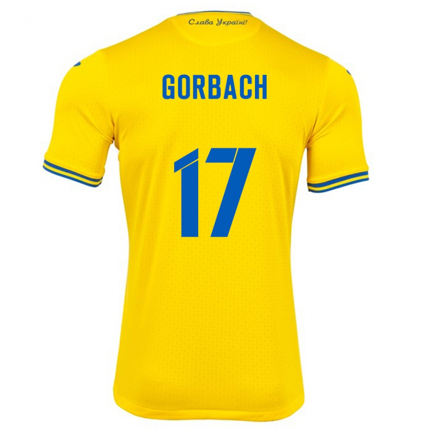 Kinder Ukraine Igor Gorbach #17 Gelb Heimtrikot Trikot 24-26 T-Shirt Schweiz