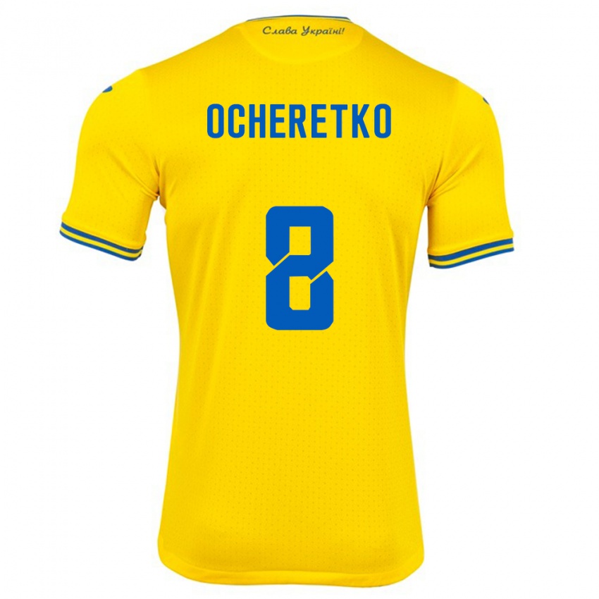 Kinder Ukraine Oleg Ocheretko #8 Gelb Heimtrikot Trikot 24-26 T-Shirt Schweiz