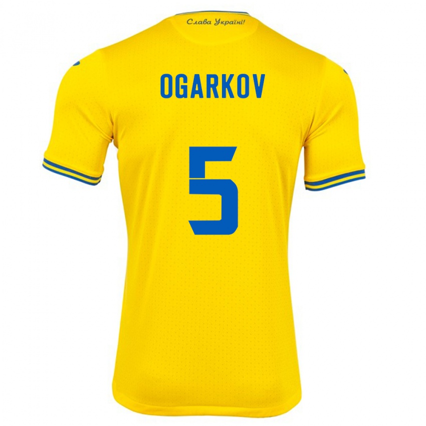 Kinder Ukraine Mykola Ogarkov #5 Gelb Heimtrikot Trikot 24-26 T-Shirt Schweiz