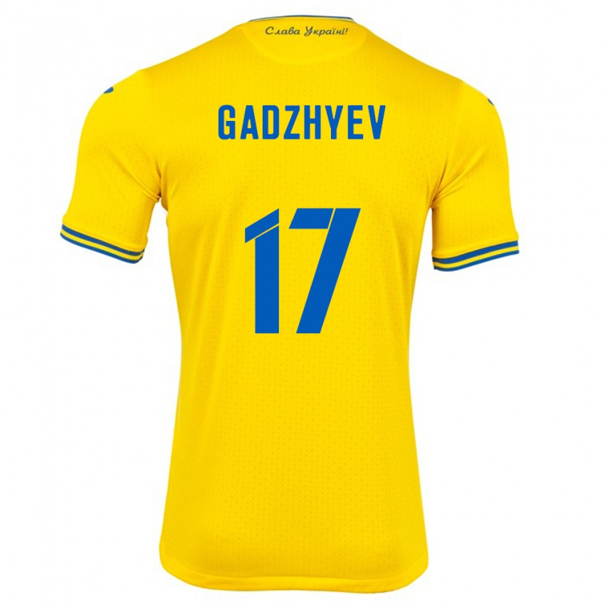 Kinder Ukraine Ramik Gadzhyev #17 Gelb Heimtrikot Trikot 24-26 T-Shirt Schweiz