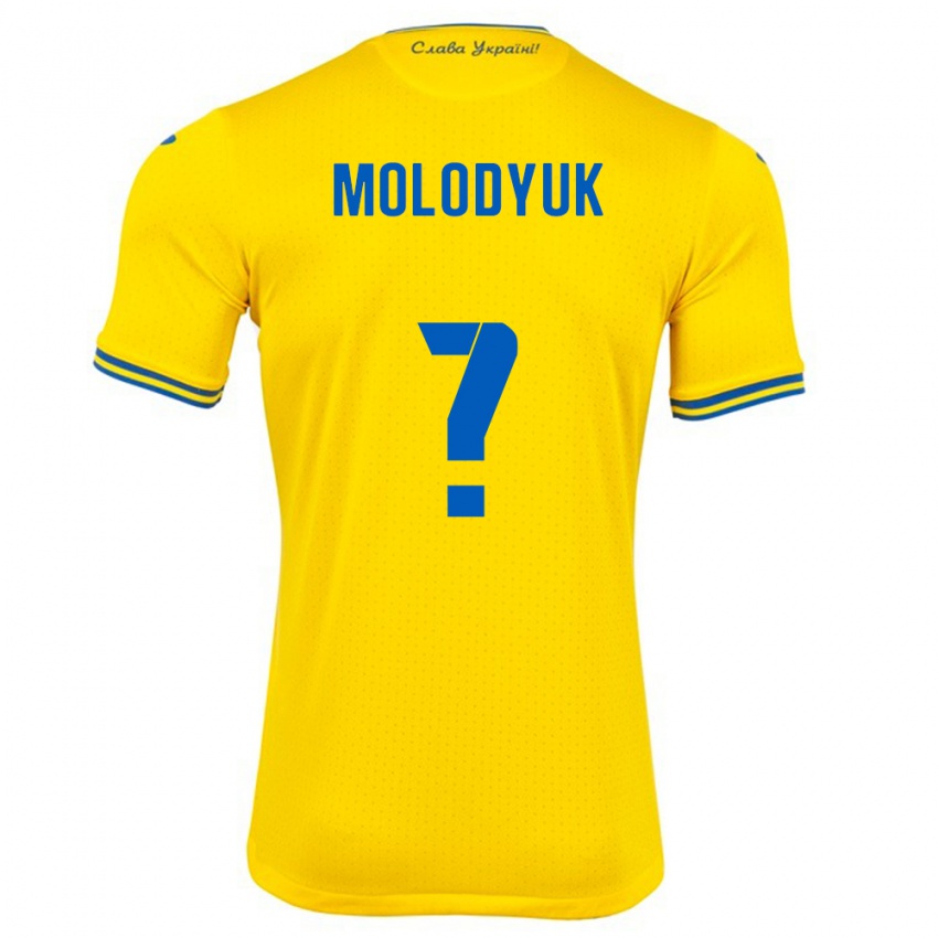 Kinder Ukraine Yelyzaveta Molodyuk #0 Gelb Heimtrikot Trikot 24-26 T-Shirt Schweiz