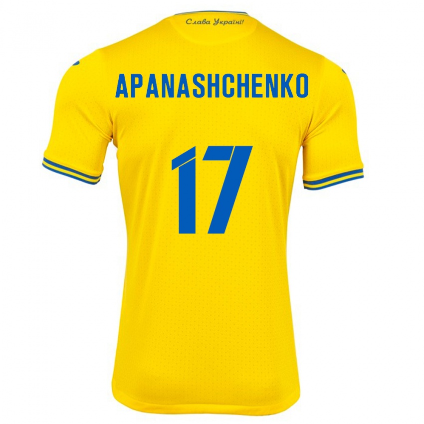 Kinder Ukraine Daryna Apanashchenko #17 Gelb Heimtrikot Trikot 24-26 T-Shirt Schweiz