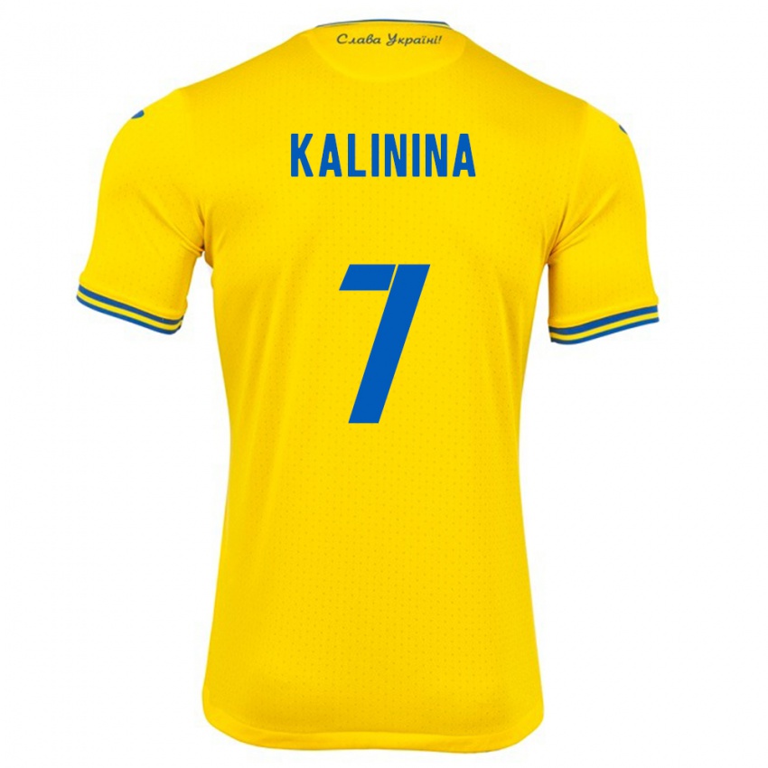 Kinder Ukraine Yana Kalinina #7 Gelb Heimtrikot Trikot 24-26 T-Shirt Schweiz