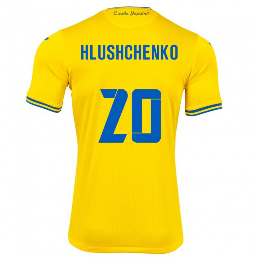 Kinder Ukraine Inna Hlushchenko #20 Gelb Heimtrikot Trikot 24-26 T-Shirt Schweiz