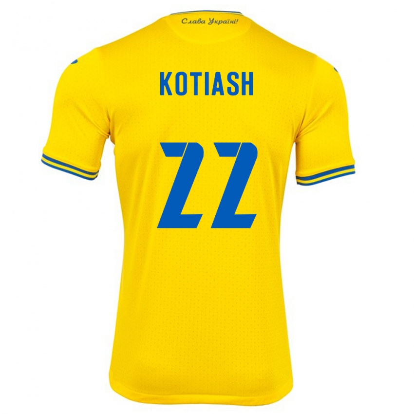 Kinder Ukraine Iryna Kotiash #22 Gelb Heimtrikot Trikot 24-26 T-Shirt Schweiz