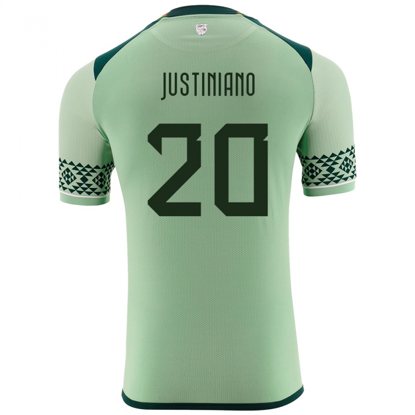 Kinder Bolivien Leonardo Justiniano #20 Hellgrün Heimtrikot Trikot 24-26 T-Shirt Schweiz