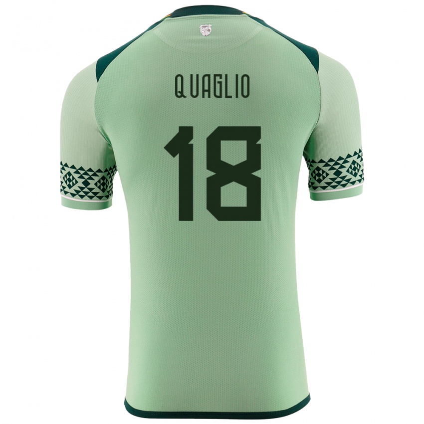 Kinder Bolivien Fabricio Quaglio #18 Hellgrün Heimtrikot Trikot 24-26 T-Shirt Schweiz