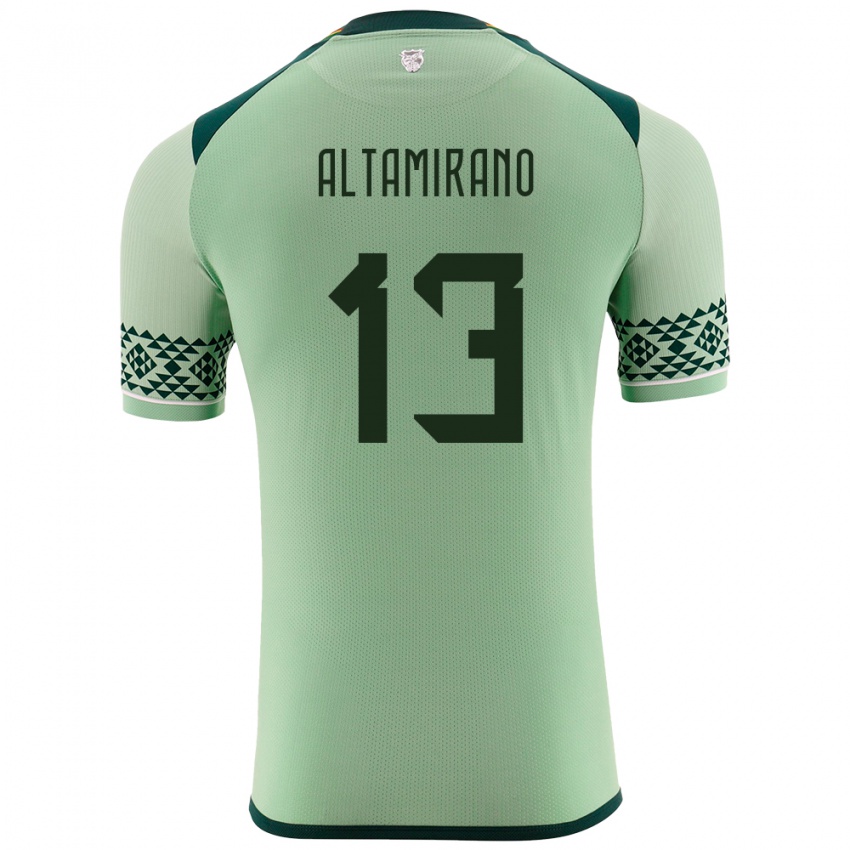 Kinder Bolivien Sebastian Altamirano #13 Hellgrün Heimtrikot Trikot 24-26 T-Shirt Schweiz