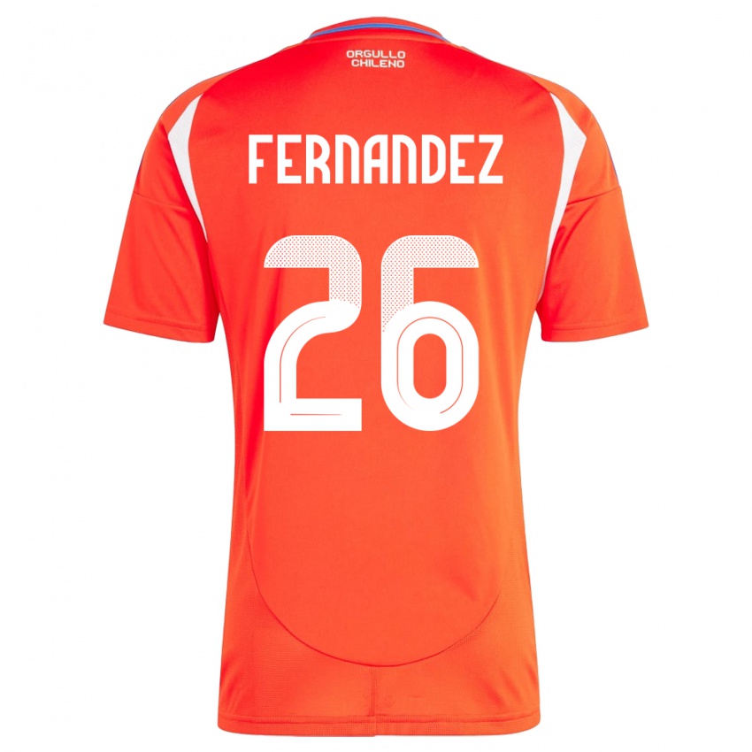 Kinder Chile Nicolás Fernández #26 Rot Heimtrikot Trikot 24-26 T-Shirt Schweiz