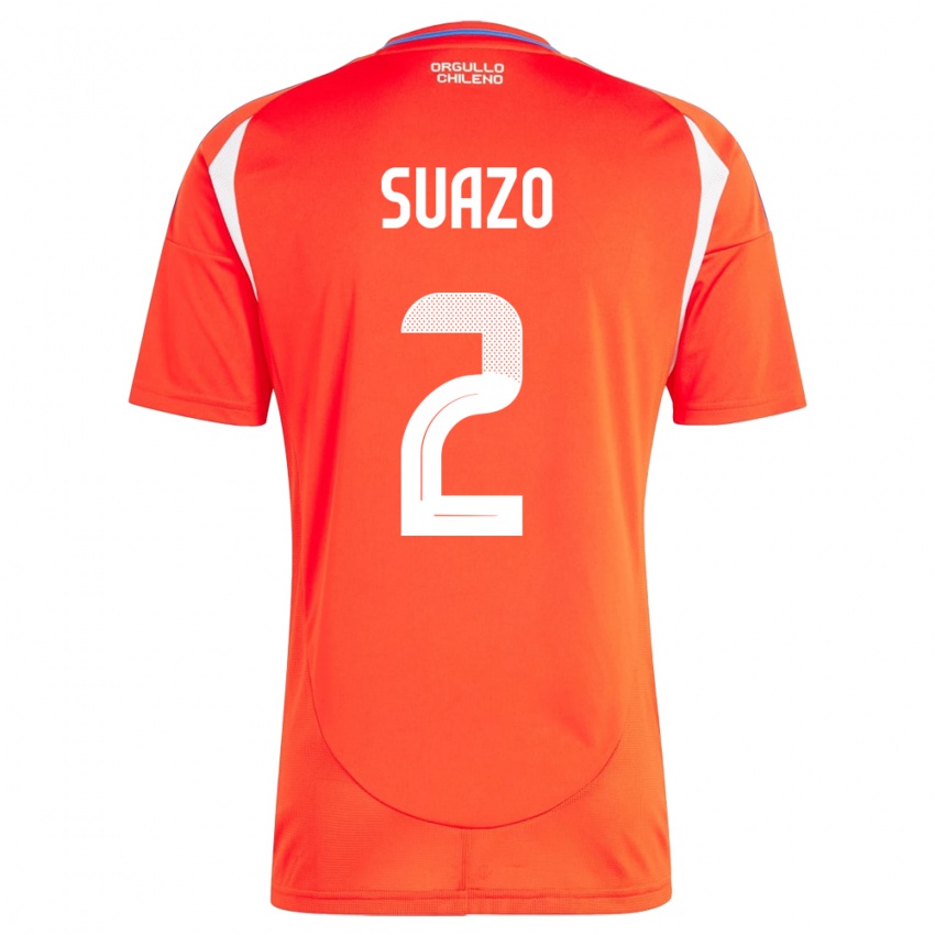 Kinder Chile Gabriel Suazo #2 Rot Heimtrikot Trikot 24-26 T-Shirt Schweiz