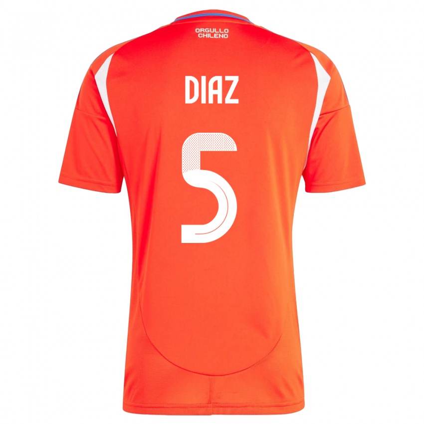 Kinder Chile Paulo Díaz #5 Rot Heimtrikot Trikot 24-26 T-Shirt Schweiz