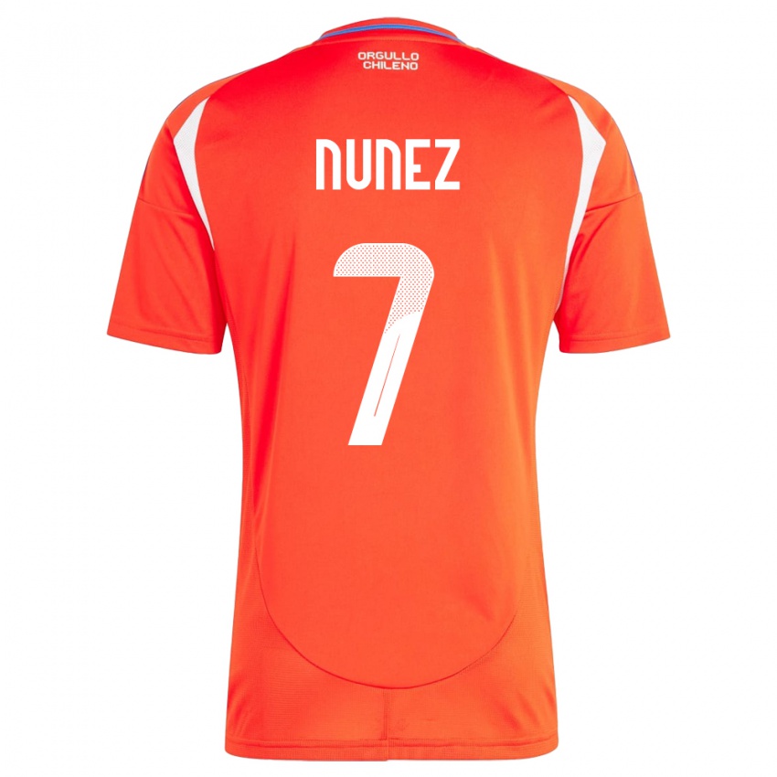 Kinder Chile Marcelino Núñez #7 Rot Heimtrikot Trikot 24-26 T-Shirt Schweiz