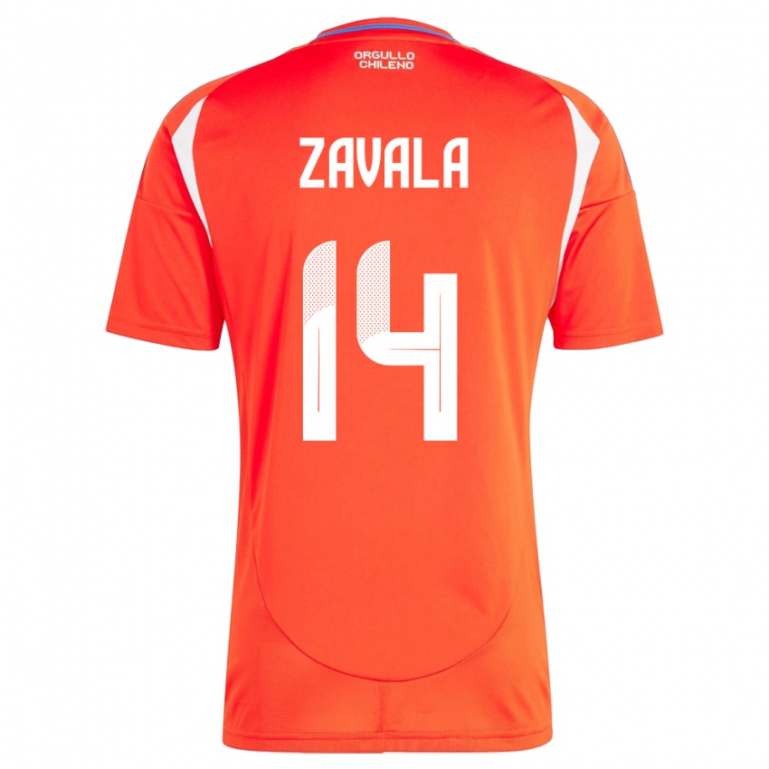 Kinder Chile Cristián Zavala #14 Rot Heimtrikot Trikot 24-26 T-Shirt Schweiz