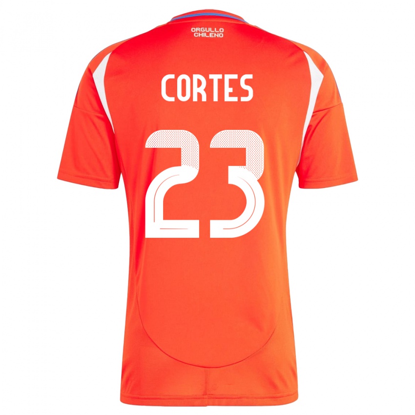 Kinder Chile Brayan Cortés #23 Rot Heimtrikot Trikot 24-26 T-Shirt Schweiz