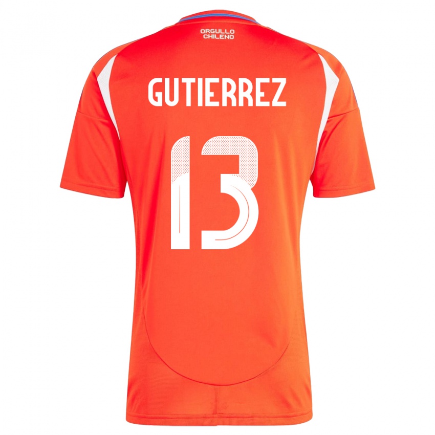 Kinder Chile Daniel Gutiérrez #13 Rot Heimtrikot Trikot 24-26 T-Shirt Schweiz