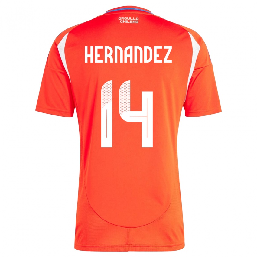 Kinder Chile Leandro Hernández #14 Rot Heimtrikot Trikot 24-26 T-Shirt Schweiz