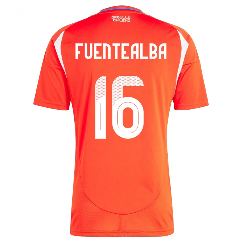 Kinder Chile Jeison Fuentealba #16 Rot Heimtrikot Trikot 24-26 T-Shirt Schweiz