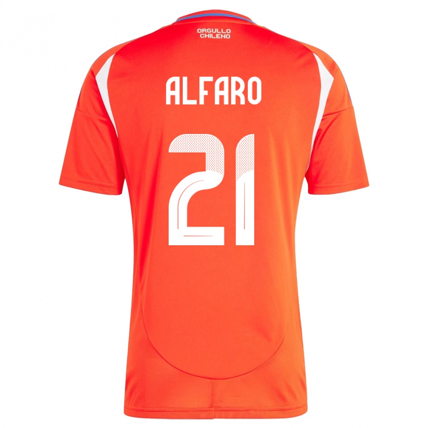 Kinder Chile Julián Alfaro #21 Rot Heimtrikot Trikot 24-26 T-Shirt Schweiz