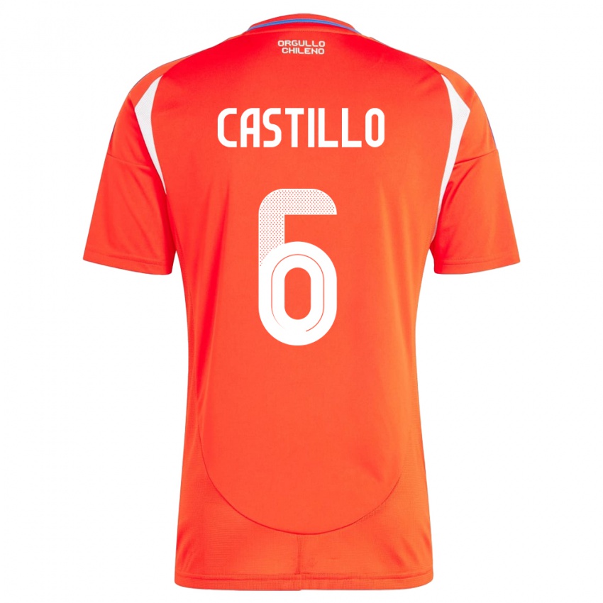 Kinder Chile Cristóbal Castillo #6 Rot Heimtrikot Trikot 24-26 T-Shirt Schweiz