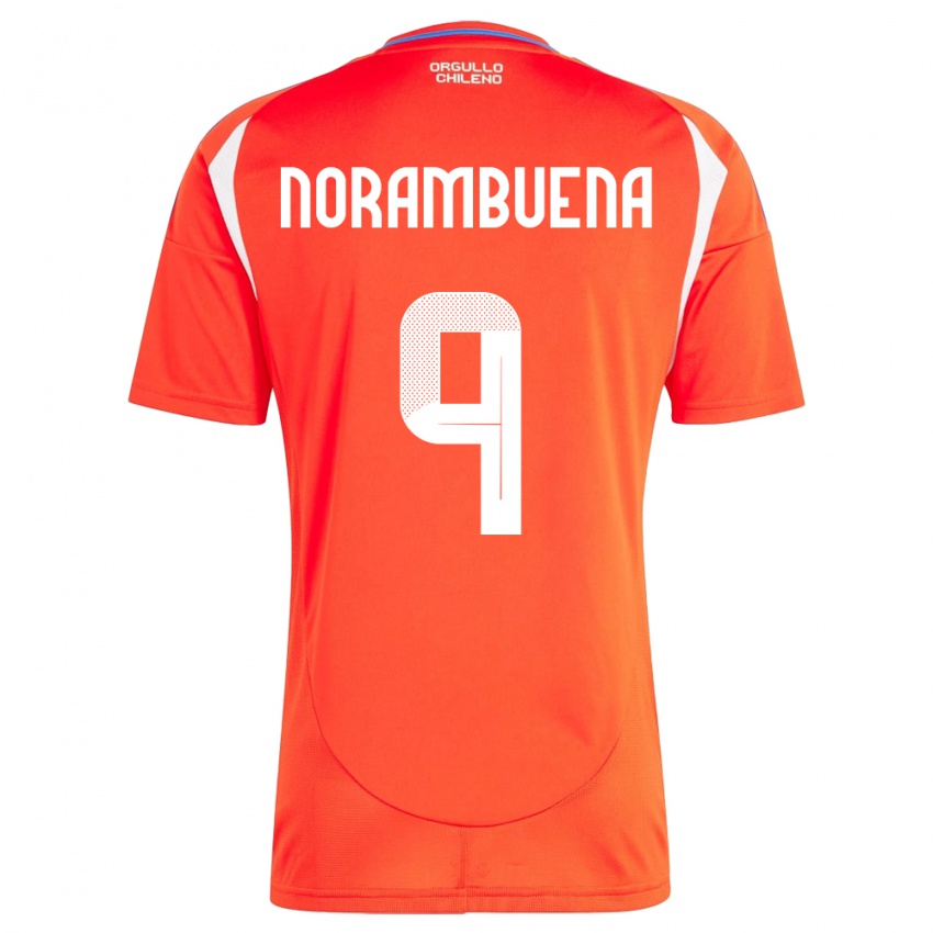 Kinder Chile Gabriel Norambuena #9 Rot Heimtrikot Trikot 24-26 T-Shirt Schweiz