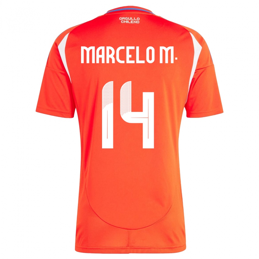 Kinder Chile Marcelo Morales #14 Rot Heimtrikot Trikot 24-26 T-Shirt Schweiz