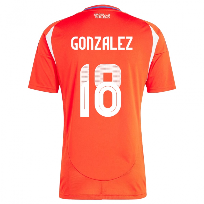 Kinder Chile Bryan González #18 Rot Heimtrikot Trikot 24-26 T-Shirt Schweiz