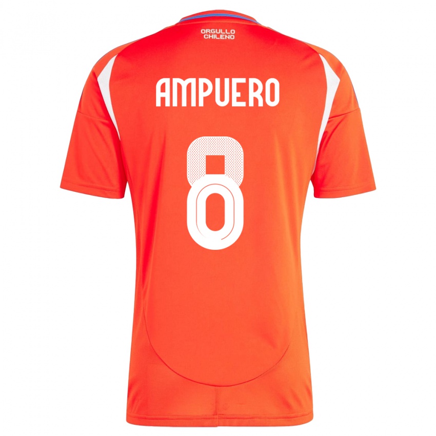 Kinder Chile Benjamín Ampuero #8 Rot Heimtrikot Trikot 24-26 T-Shirt Schweiz