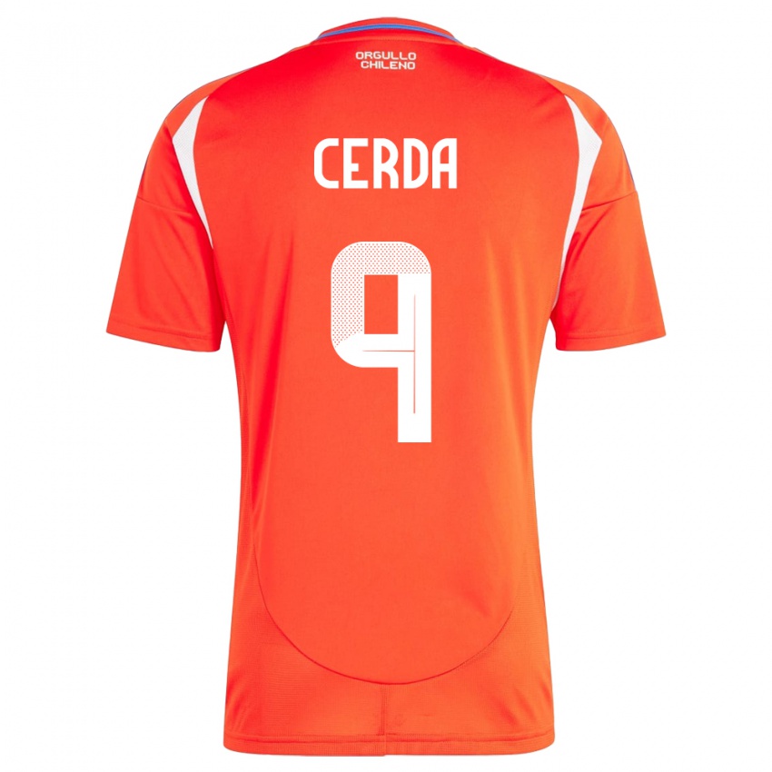 Kinder Chile Axel Cerda #9 Rot Heimtrikot Trikot 24-26 T-Shirt Schweiz