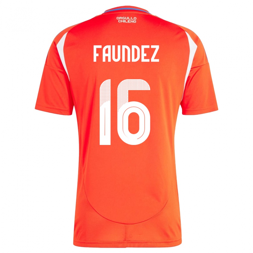 Kinder Chile Felipe Faúndez #16 Rot Heimtrikot Trikot 24-26 T-Shirt Schweiz