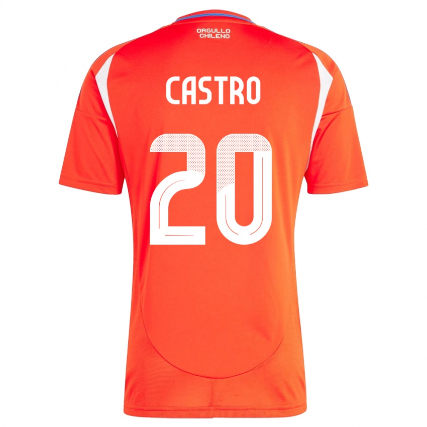 Kinder Chile Benjamín Castro #20 Rot Heimtrikot Trikot 24-26 T-Shirt Schweiz