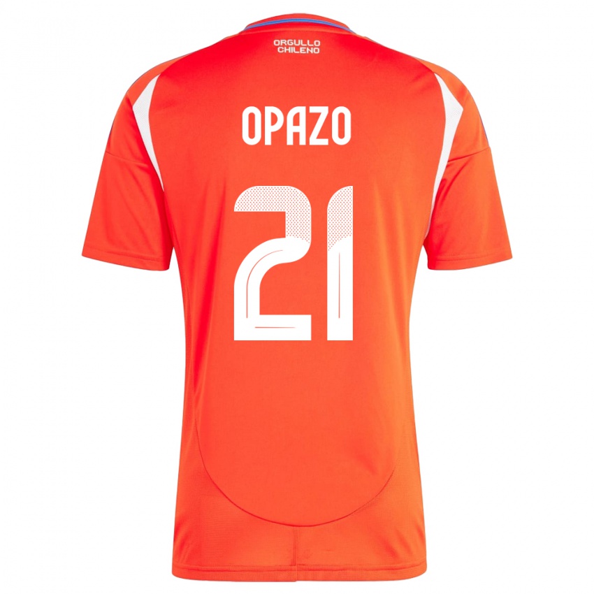 Kinder Chile Diego Opazo #21 Rot Heimtrikot Trikot 24-26 T-Shirt Schweiz