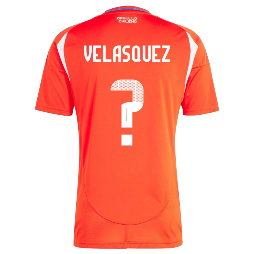 Kinder Chile Milovan Velásquez #0 Rot Heimtrikot Trikot 24-26 T-Shirt Schweiz