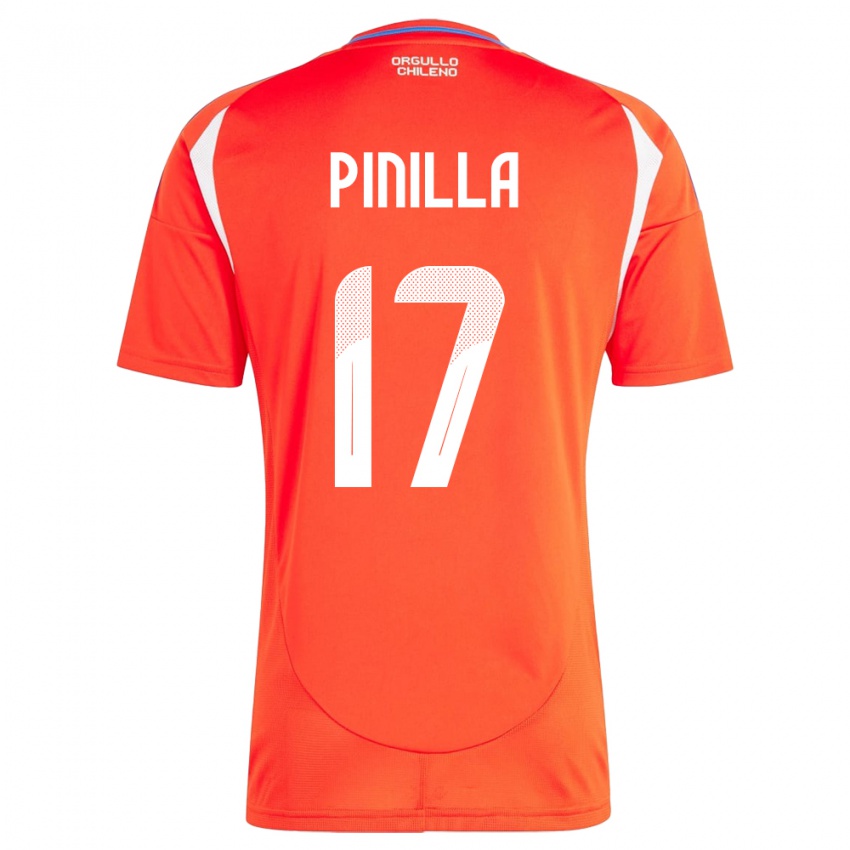 Kinder Chile Fernanda Pinilla #17 Rot Heimtrikot Trikot 24-26 T-Shirt Schweiz