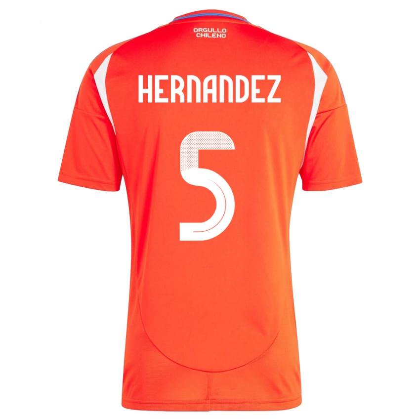 Kinder Chile Monserrat Hernández #5 Rot Heimtrikot Trikot 24-26 T-Shirt Schweiz