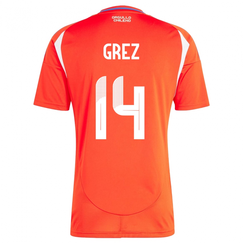 Kinder Chile Javiera Grez #14 Rot Heimtrikot Trikot 24-26 T-Shirt Schweiz