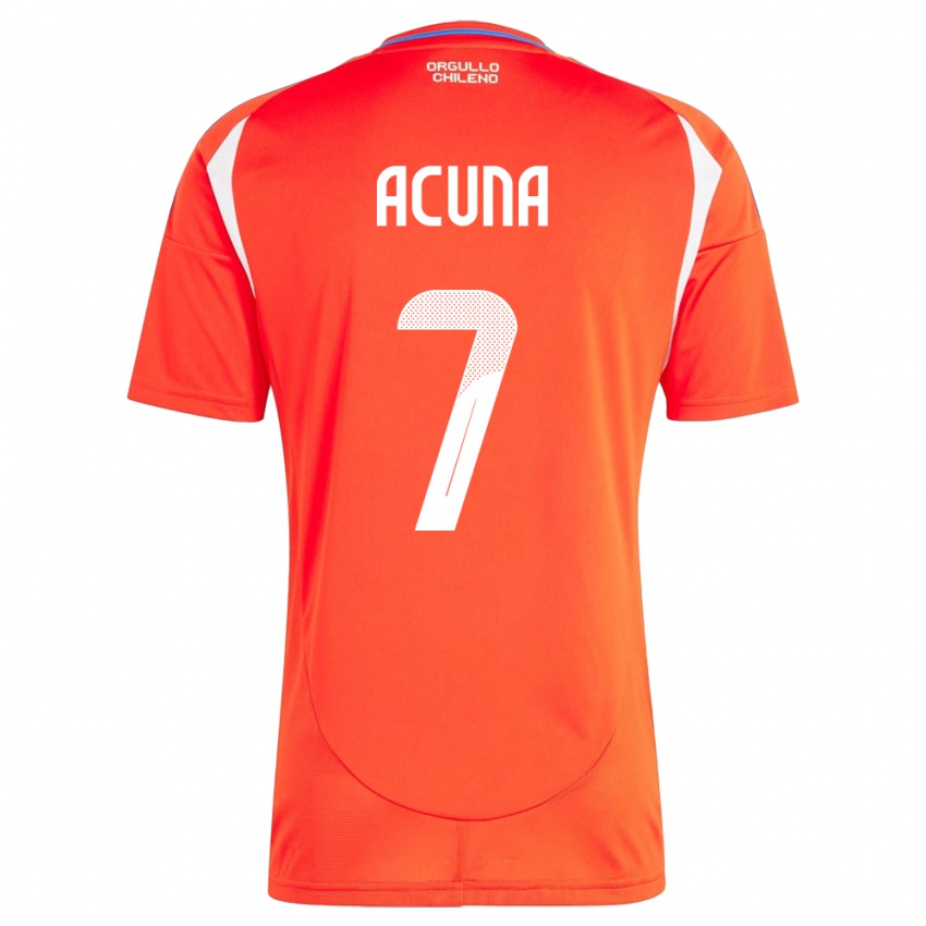 Kinder Chile Yenny Acuña #7 Rot Heimtrikot Trikot 24-26 T-Shirt Schweiz