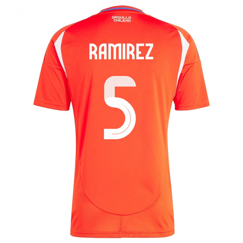 Kinder Chile Fernanda Ramírez #5 Rot Heimtrikot Trikot 24-26 T-Shirt Schweiz