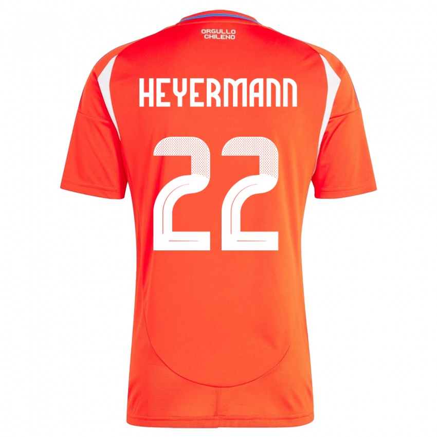 Kinder Chile Agustina Heyermann #22 Rot Heimtrikot Trikot 24-26 T-Shirt Schweiz