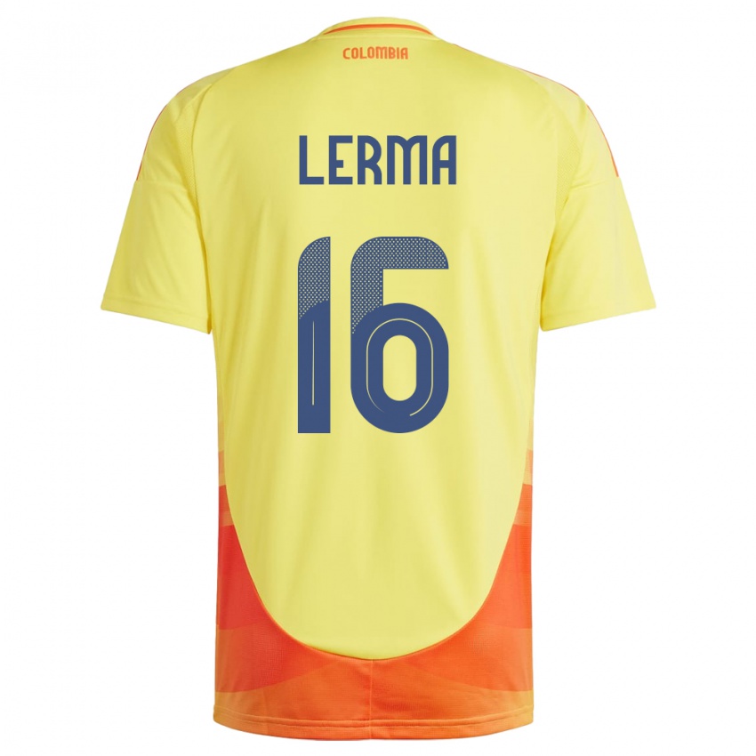 Kinder Kolumbien Jefferson Lerma #16 Gelb Heimtrikot Trikot 24-26 T-Shirt Schweiz