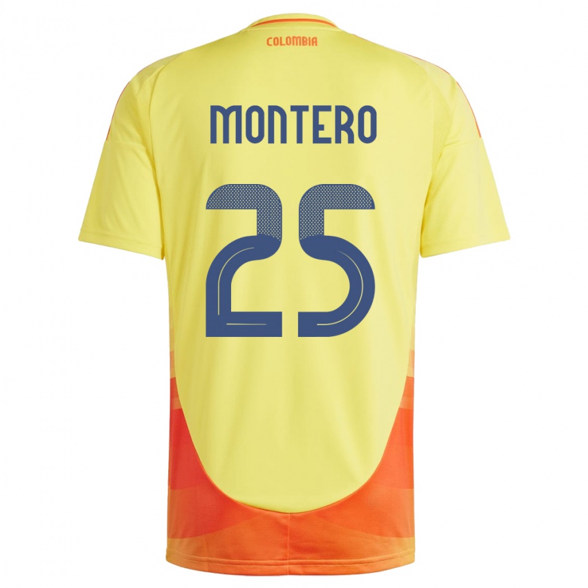 Kinder Kolumbien Álvaro Montero #25 Gelb Heimtrikot Trikot 24-26 T-Shirt Schweiz