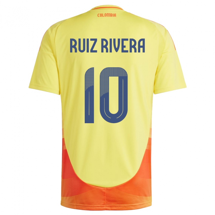 Kinder Kolumbien Daniel Ruiz Rivera #10 Gelb Heimtrikot Trikot 24-26 T-Shirt Schweiz