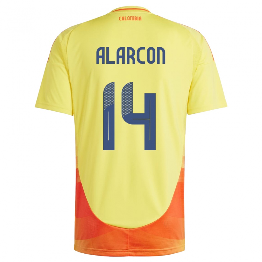 Kinder Kolumbien Andrés Alarcón #14 Gelb Heimtrikot Trikot 24-26 T-Shirt Schweiz