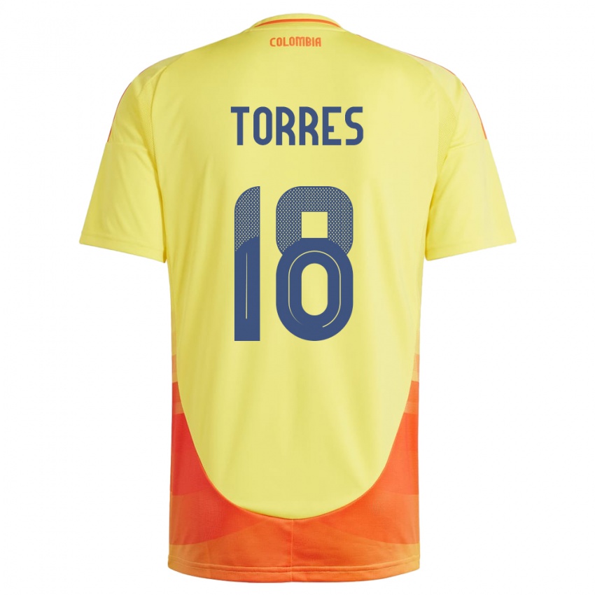 Kinder Kolumbien Jhojan Torres #18 Gelb Heimtrikot Trikot 24-26 T-Shirt Schweiz