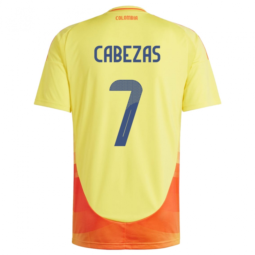 Kinder Kolumbien Jorge Cabezas #7 Gelb Heimtrikot Trikot 24-26 T-Shirt Schweiz