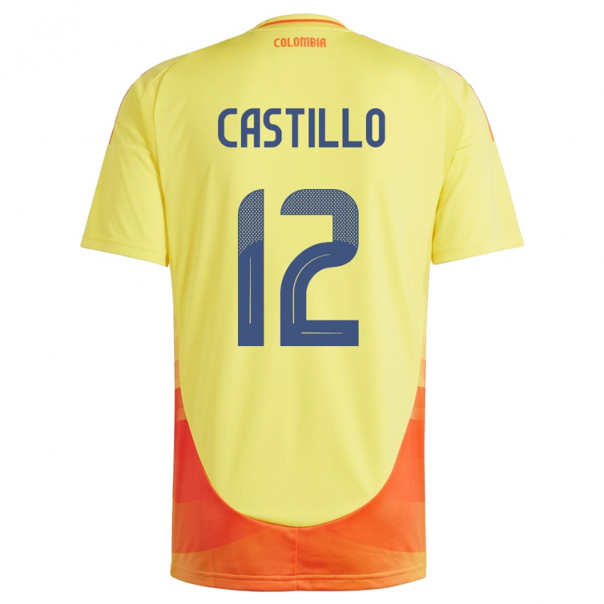 Kinder Kolumbien Juan Castillo #12 Gelb Heimtrikot Trikot 24-26 T-Shirt Schweiz