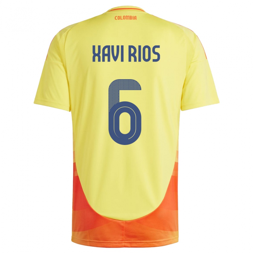 Kinder Kolumbien Xavi Ríos #6 Gelb Heimtrikot Trikot 24-26 T-Shirt Schweiz