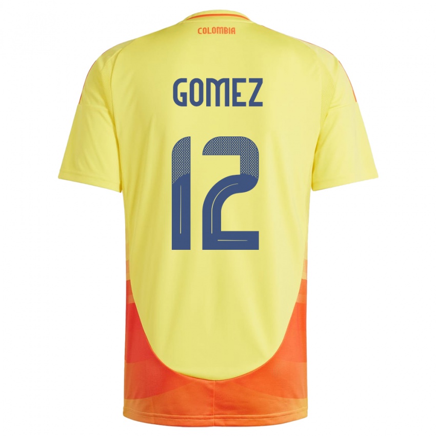 Kinder Kolumbien Juan Gómez #12 Gelb Heimtrikot Trikot 24-26 T-Shirt Schweiz