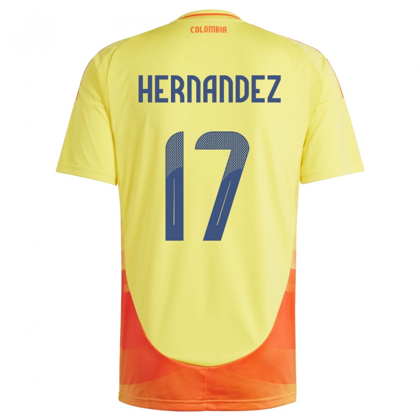 Kinder Kolumbien Jhoan Hernández #17 Gelb Heimtrikot Trikot 24-26 T-Shirt Schweiz